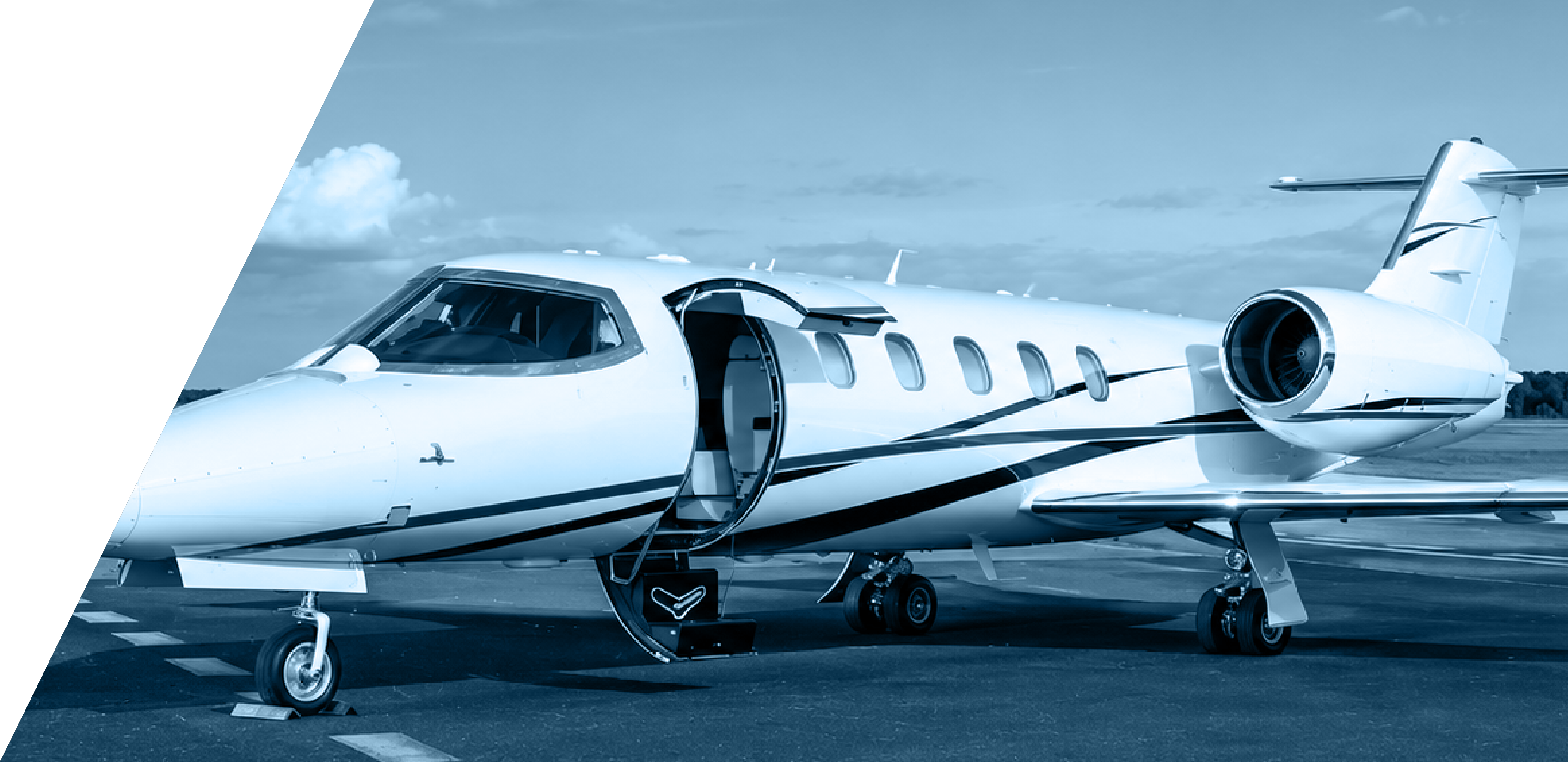 Learjet 35 private jet on runway