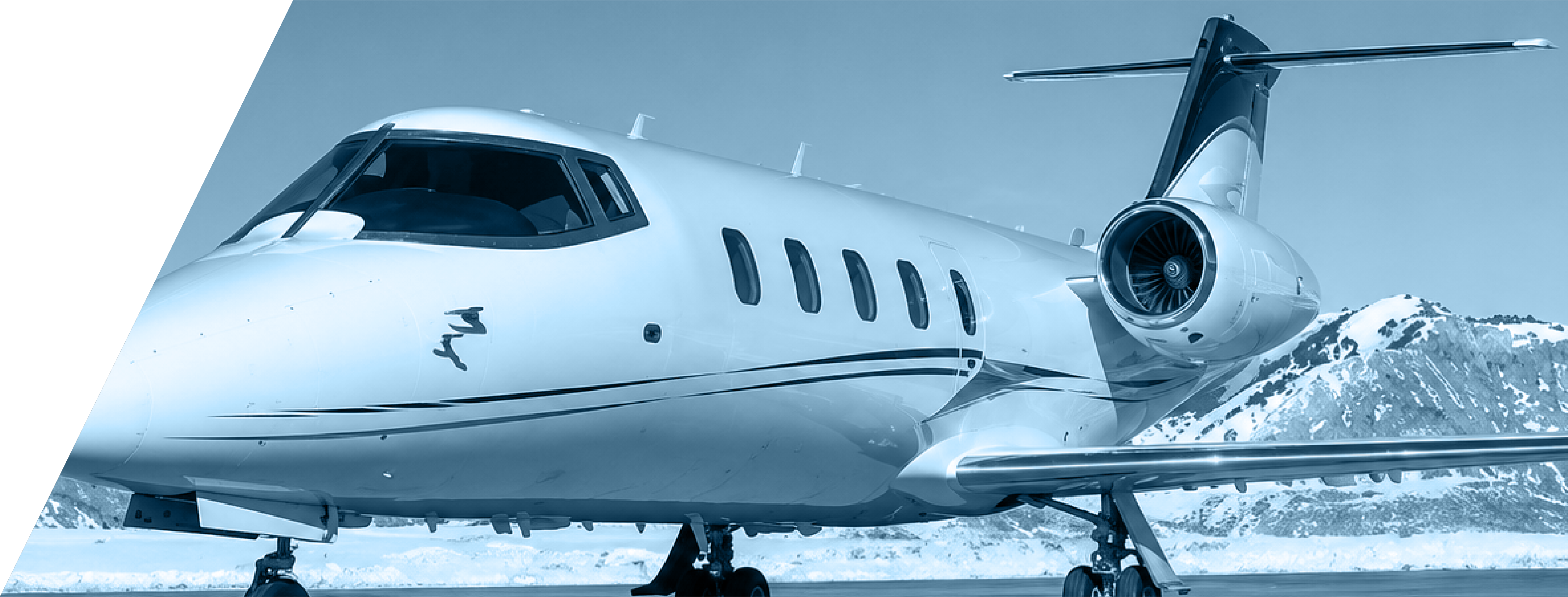 Learjet 55 private jet on runway